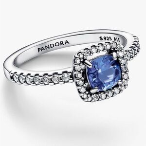 Pandora Sparkling Square Blue Halo Ring
Sterling silver New in Box  size 7